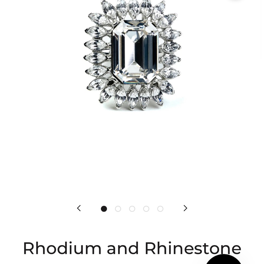 Kenneth Jay Lane Rhodium and Ruby Crystal Rhinestone Ring - Picture 4 of 4